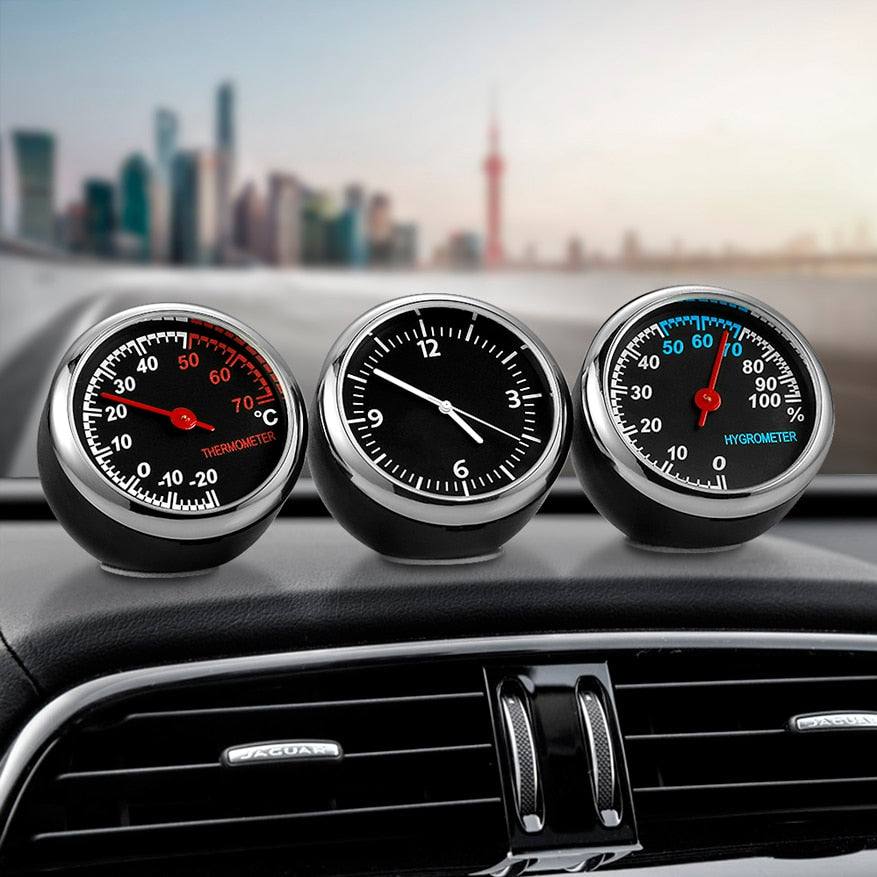 Mini Car Digital Clock – Thermometer & Hygrometer Dashboard Display
