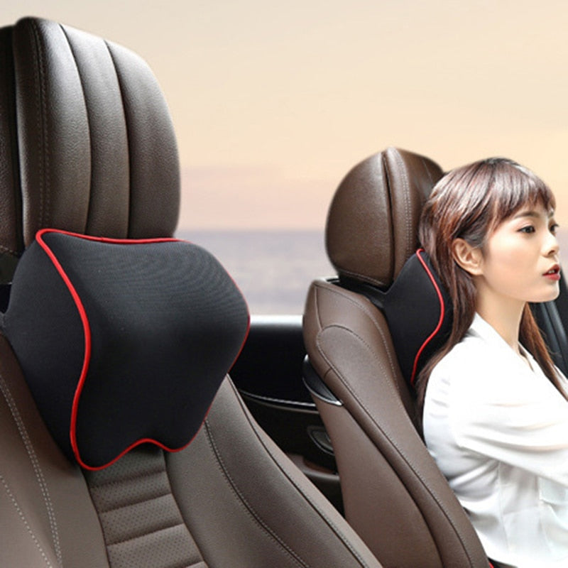 Car Neck Support Pillow – Memory Foam Headrest Cushion