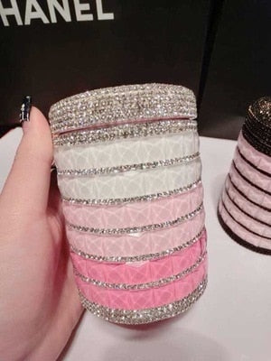 Cute LED Car Ashtray – Crystal Diamond Hello Kitty Style Cup Holder