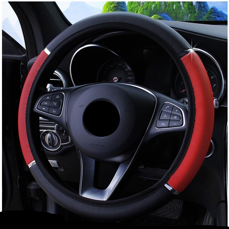 38CM Universal Car Steering Wheel Cover – Braided Protective Grip
