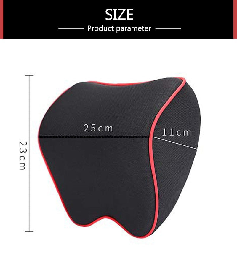 Car Neck Support Pillow – Memory Foam Headrest Cushion
