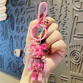 Cute Bear Acrylic Keychain – Electroplated Bag & Key Pendant